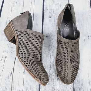 VINCE CAMUTO | Paleta perforated leather heeled ankle boots